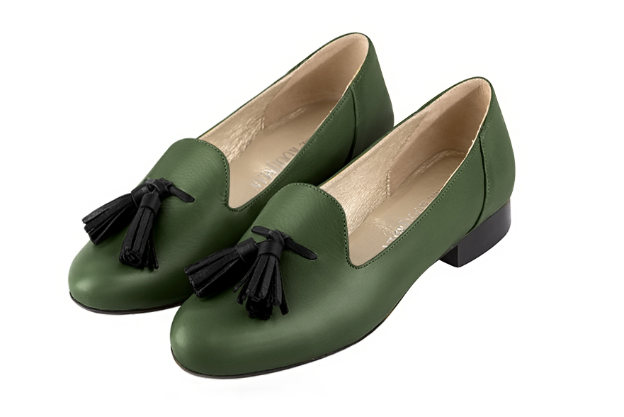 Satin black dress loafers for women - Florence KOOIJMAN